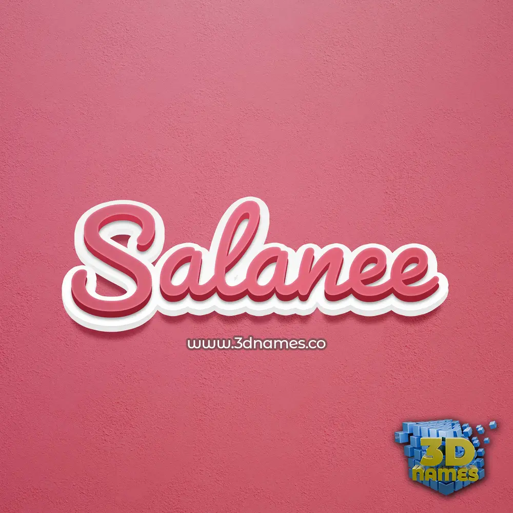 salanee in Red Scribble style - 3D name wallpaper