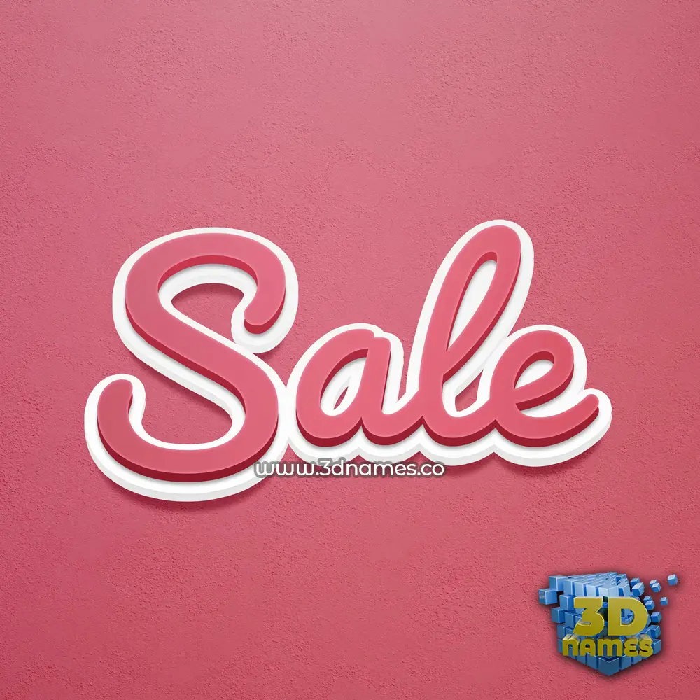 sale in Red Scribble style - 3D name wallpaper