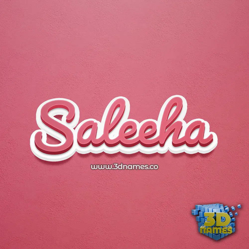 saleeha in Red Scribble style - 3D name wallpaper