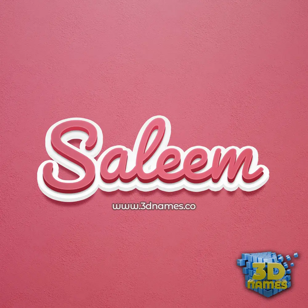 saleem in Red Scribble style - 3D name wallpaper