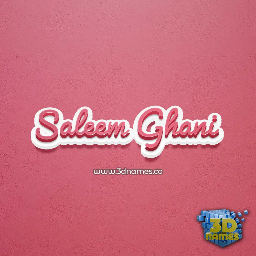 saleem ghani in Red Scribble style - 3D name wallpaper