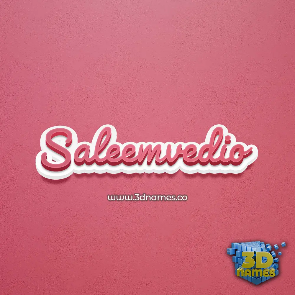 saleemvedio in Red Scribble style - 3D name wallpaper