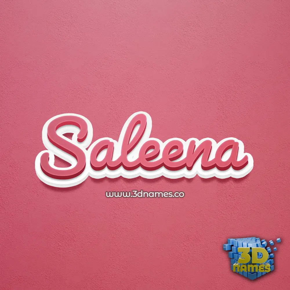 saleena in Red Scribble style - 3D name wallpaper