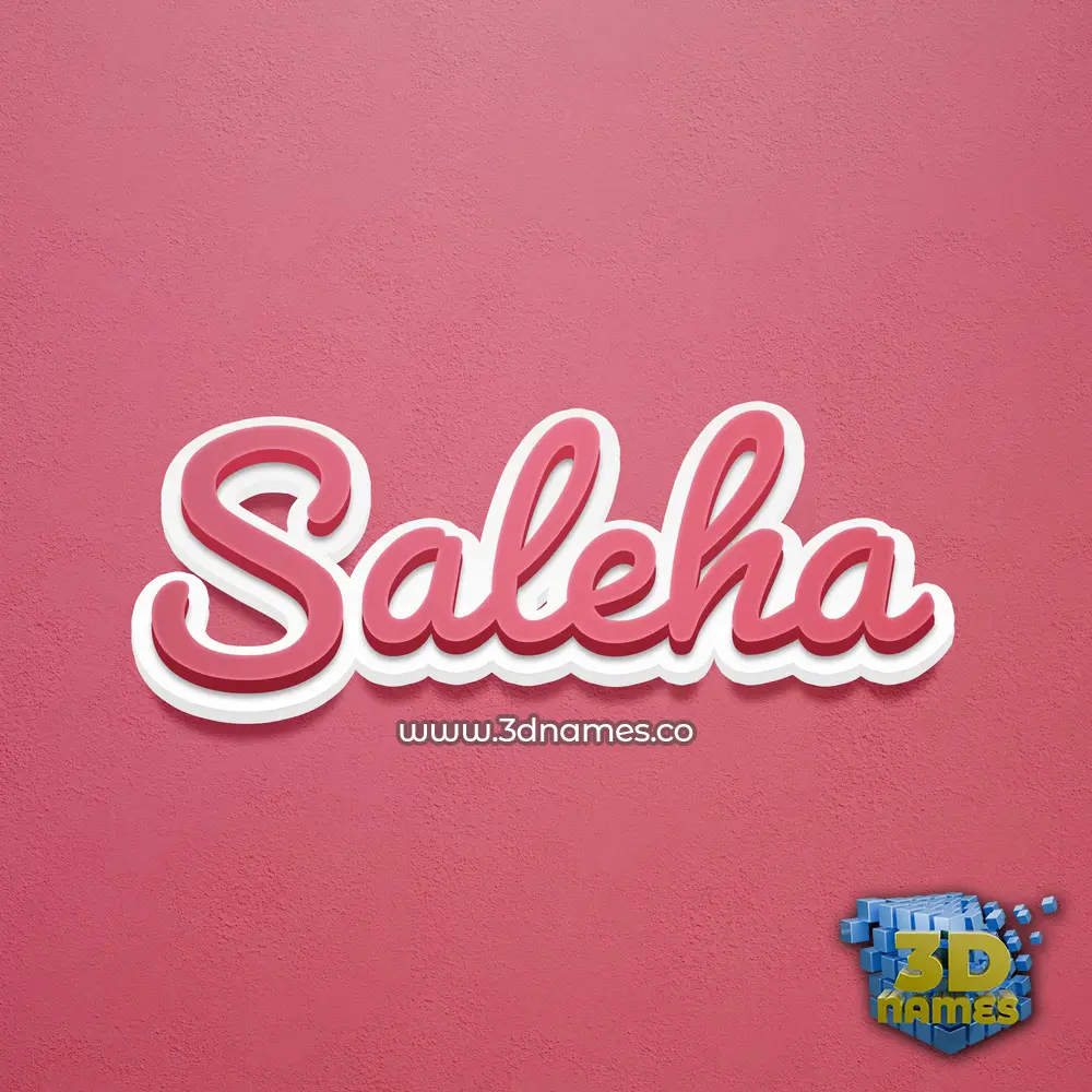saleha in Red Scribble style - 3D name wallpaper