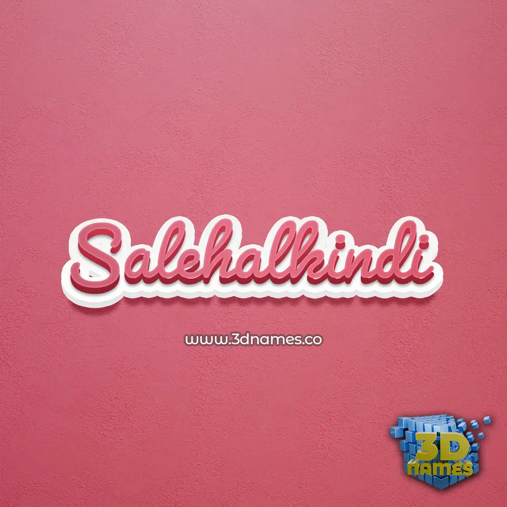 salehalkindi in Red Scribble style - 3D name wallpaper