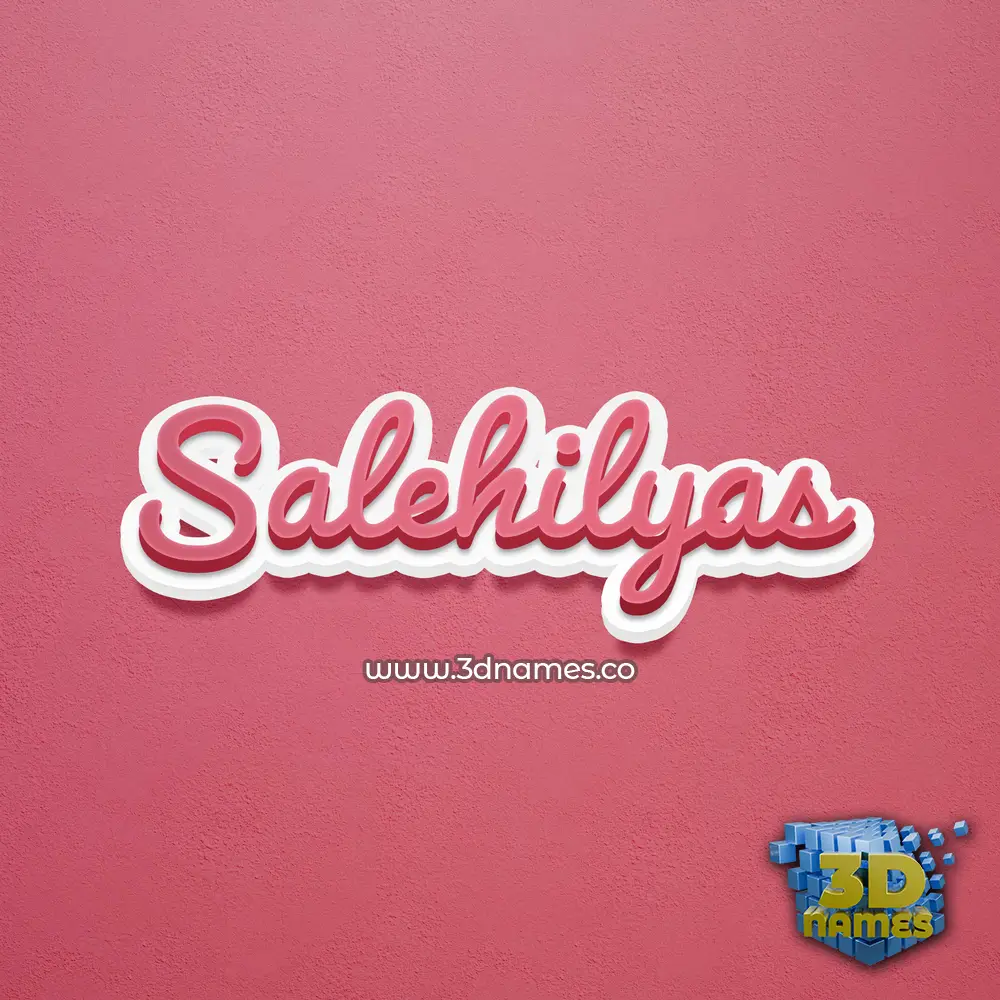 salehilyas in Red Scribble style - 3D name wallpaper