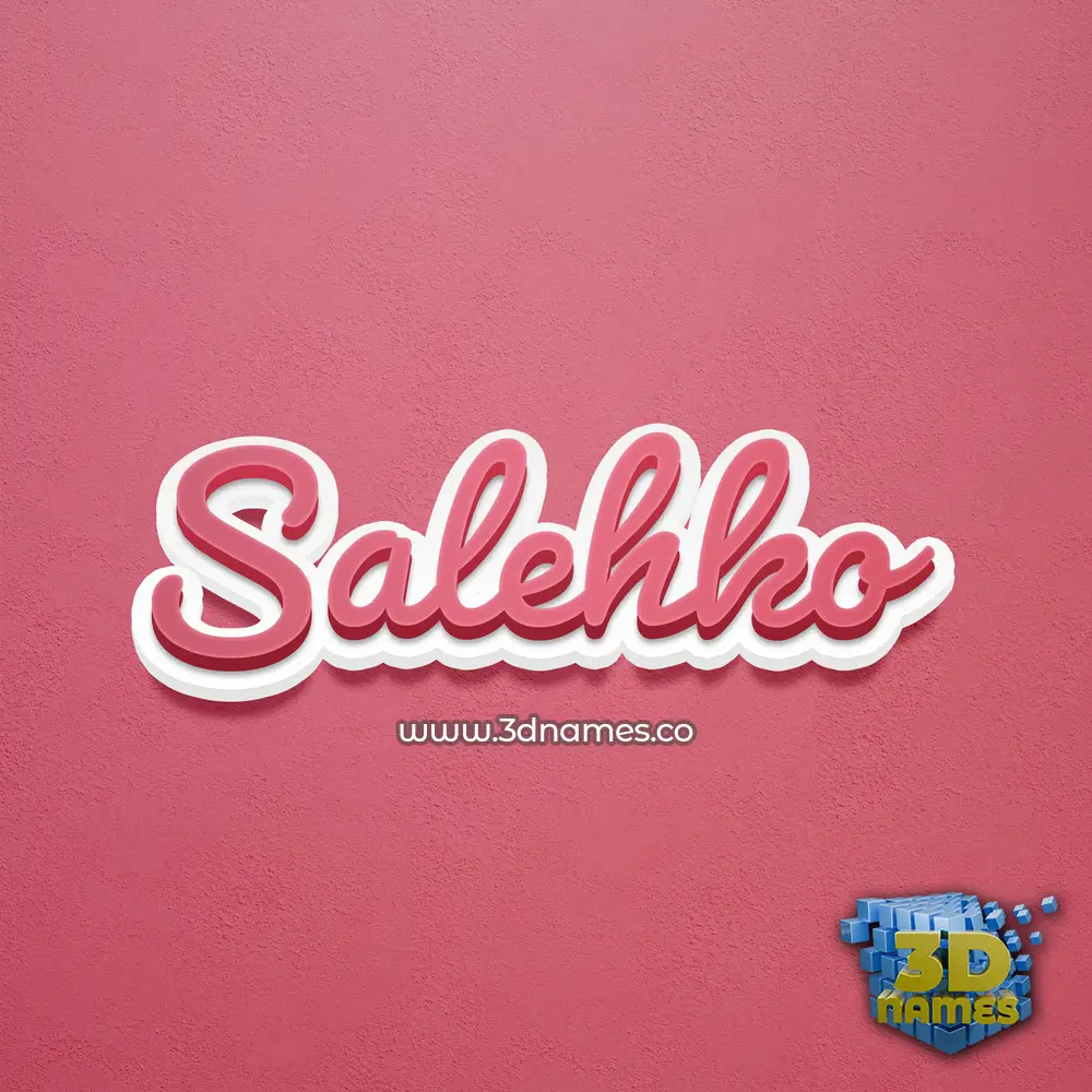 salehko in Red Scribble style - 3D name wallpaper