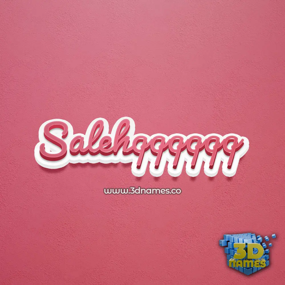 salehqqqqqq in Red Scribble style - 3D name wallpaper