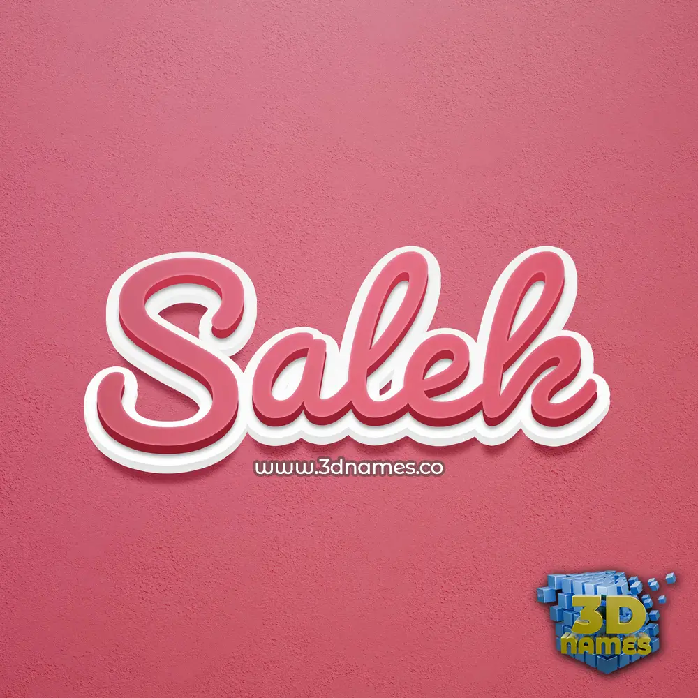 salek in Red Scribble style - 3D name wallpaper