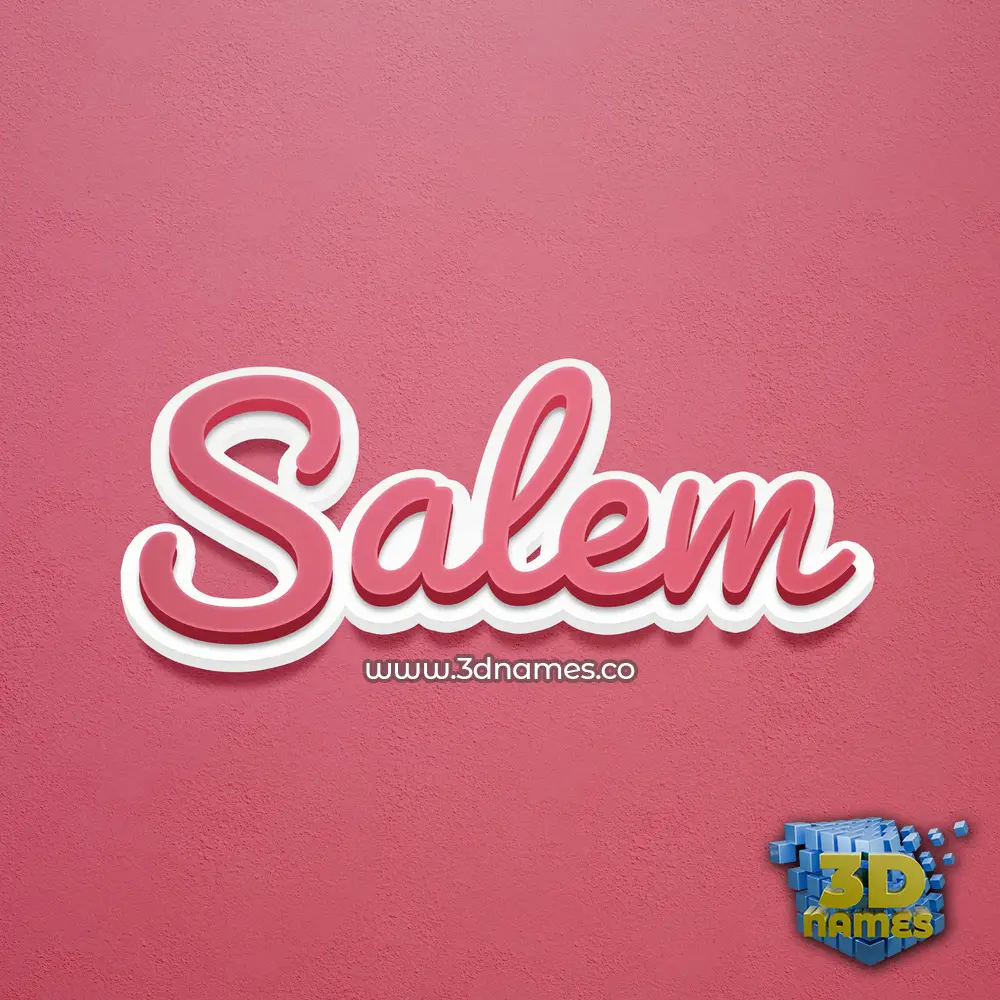 salem in Red Scribble style - 3D name wallpaper