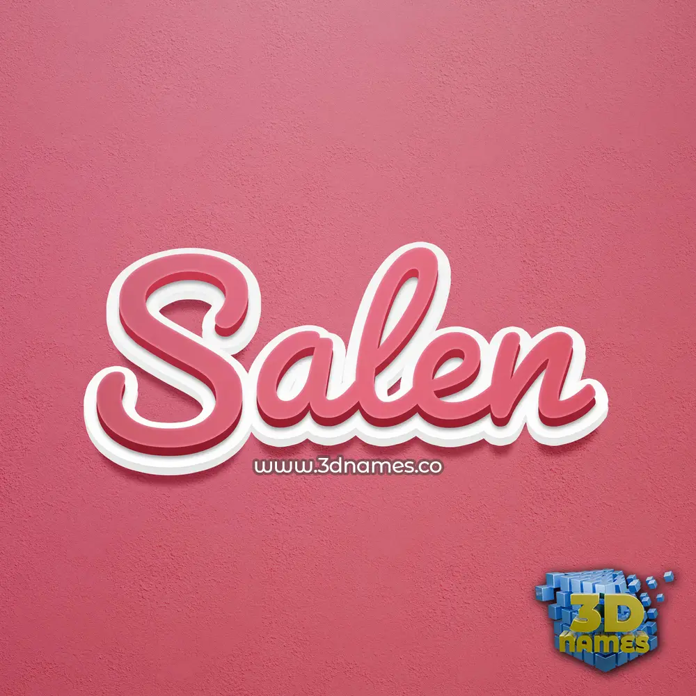 salen in Red Scribble style - 3D name wallpaper