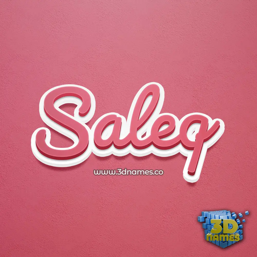 saleq in Red Scribble style - 3D name wallpaper