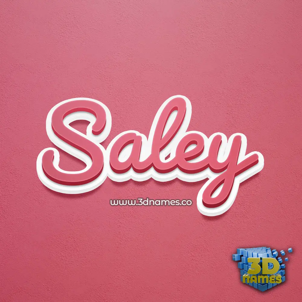 saley in Red Scribble style - 3D name wallpaper