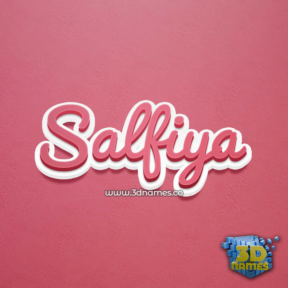 salfiya in Red Scribble style - 3D name wallpaper