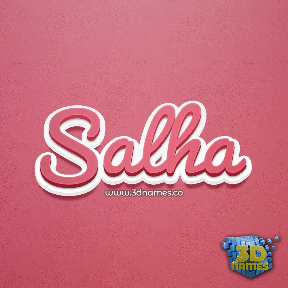 salha in Red Scribble style - 3D name wallpaper