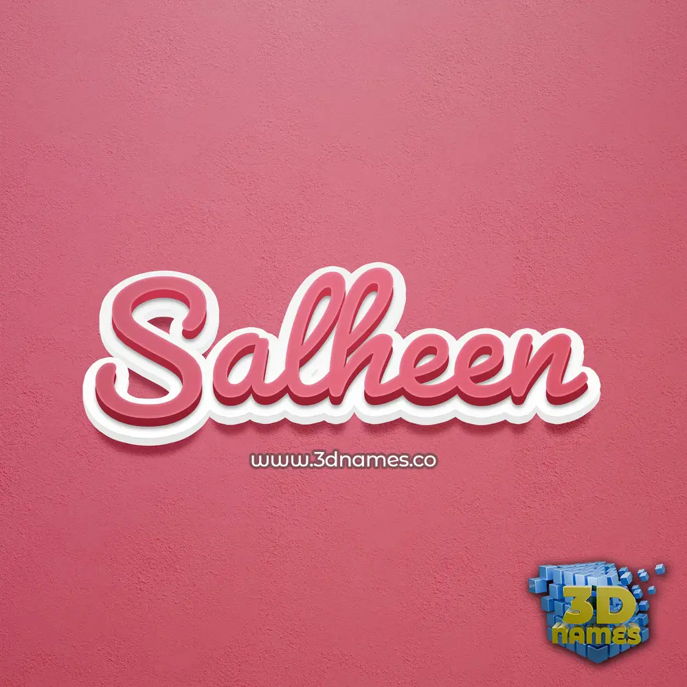 salheen in Red Scribble style - 3D name wallpaper