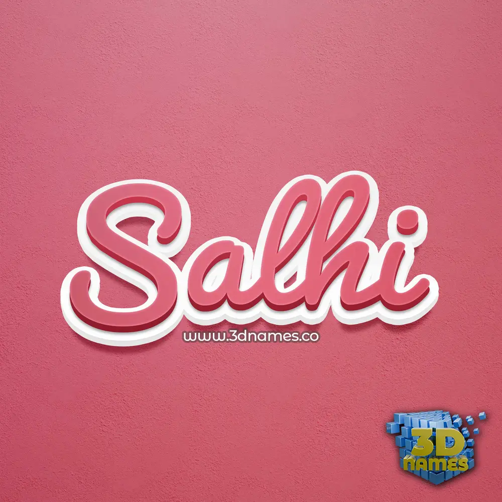 salhi in Red Scribble style - 3D name wallpaper