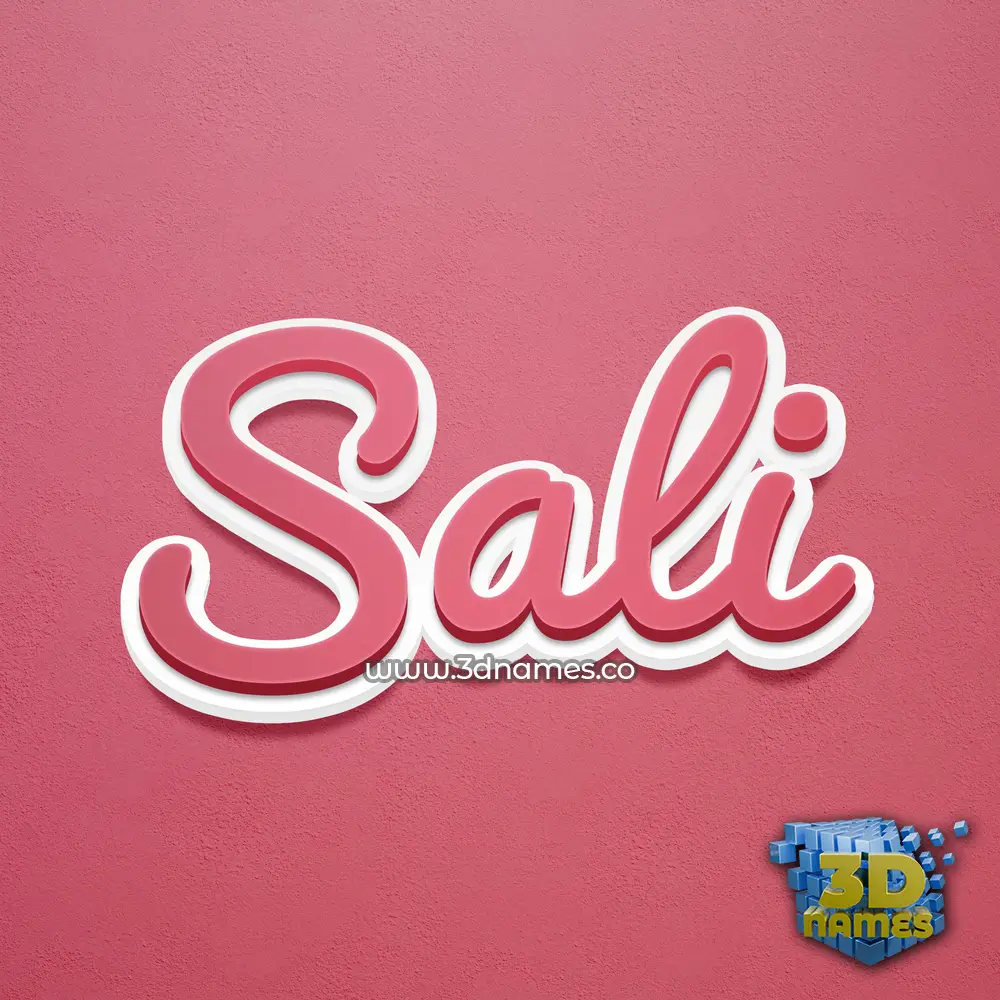 sali in Red Scribble style - 3D name wallpaper