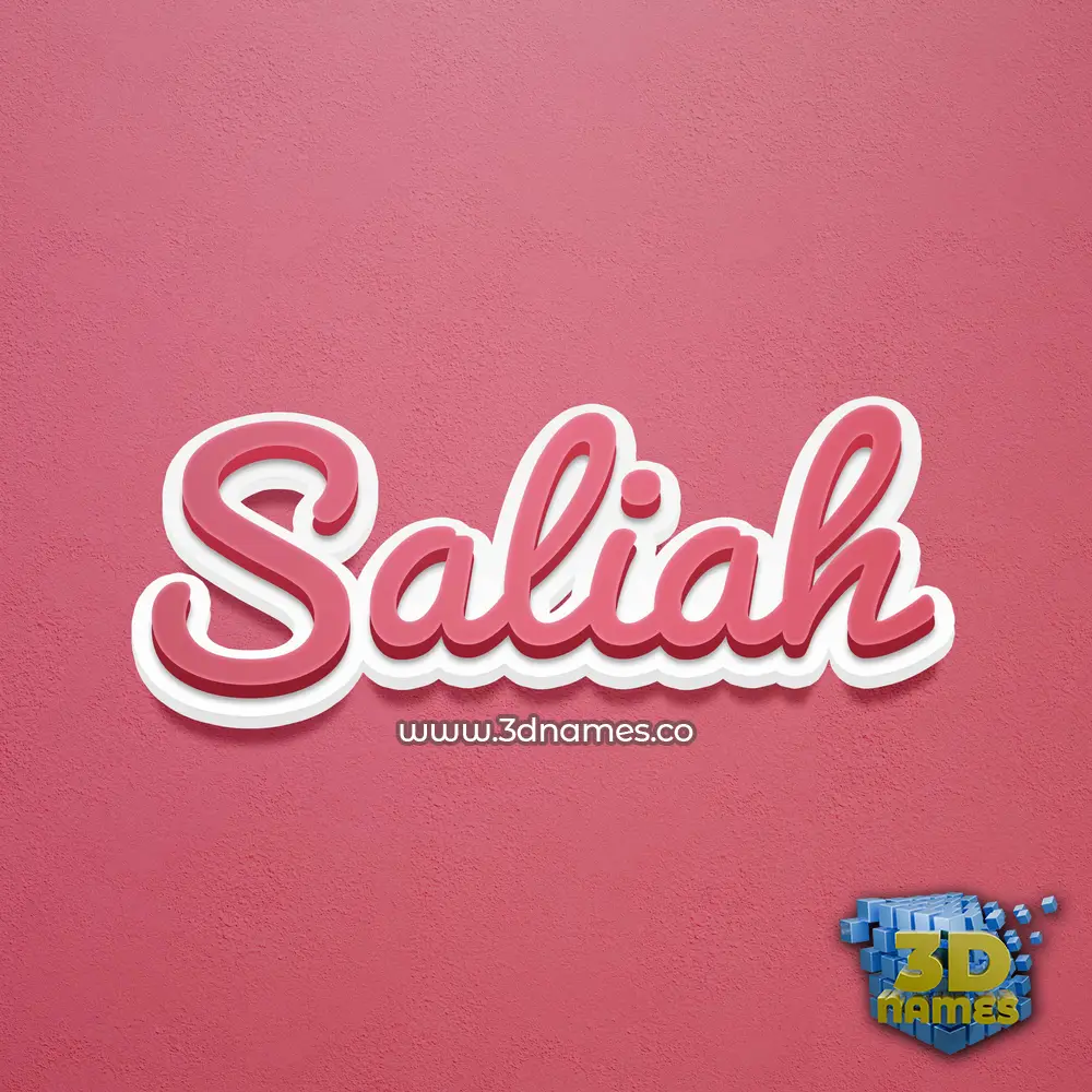saliah in Red Scribble style - 3D name wallpaper