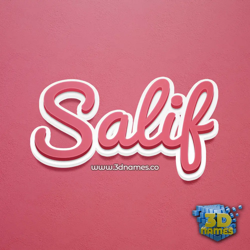 salif in Red Scribble style - 3D name wallpaper