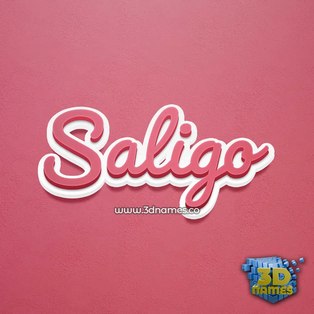 saligo in Red Scribble style - 3D name wallpaper
