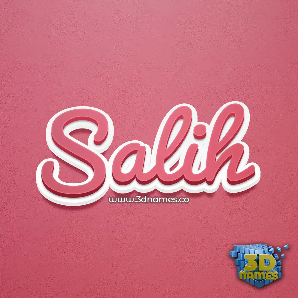 salih in Red Scribble style - 3D name wallpaper