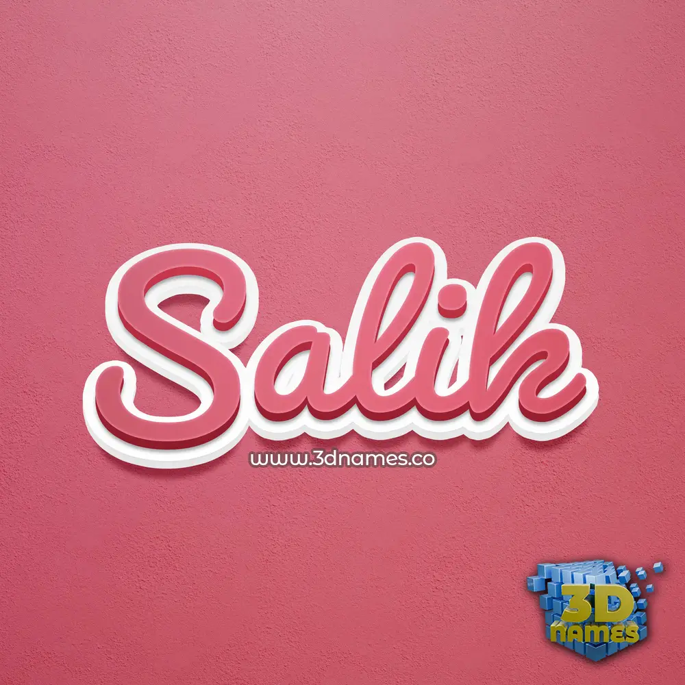 salik in Red Scribble style - 3D name wallpaper