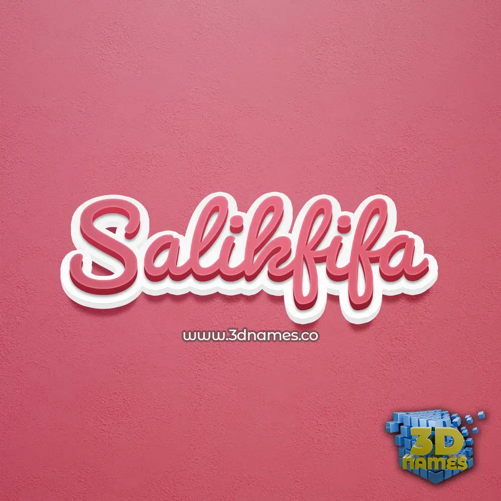 salikfifa in Red Scribble style - 3D name wallpaper