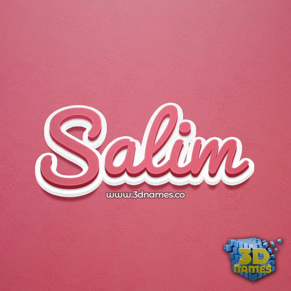 salim in Red Scribble style - 3D name wallpaper