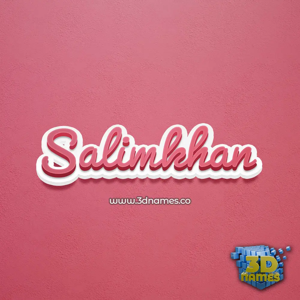 salimkhan in Red Scribble style - 3D name wallpaper