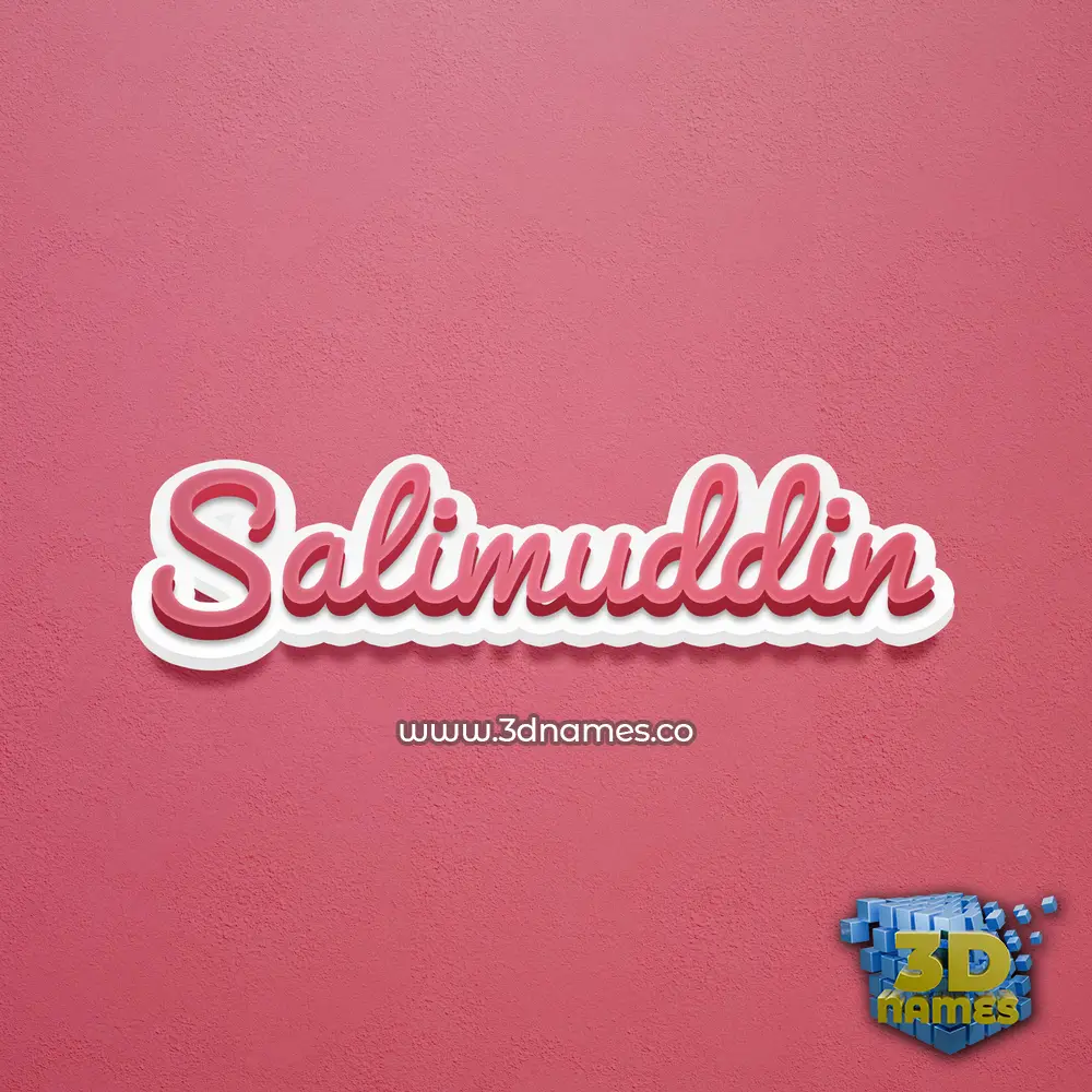 salimuddin in Red Scribble style - 3D name wallpaper