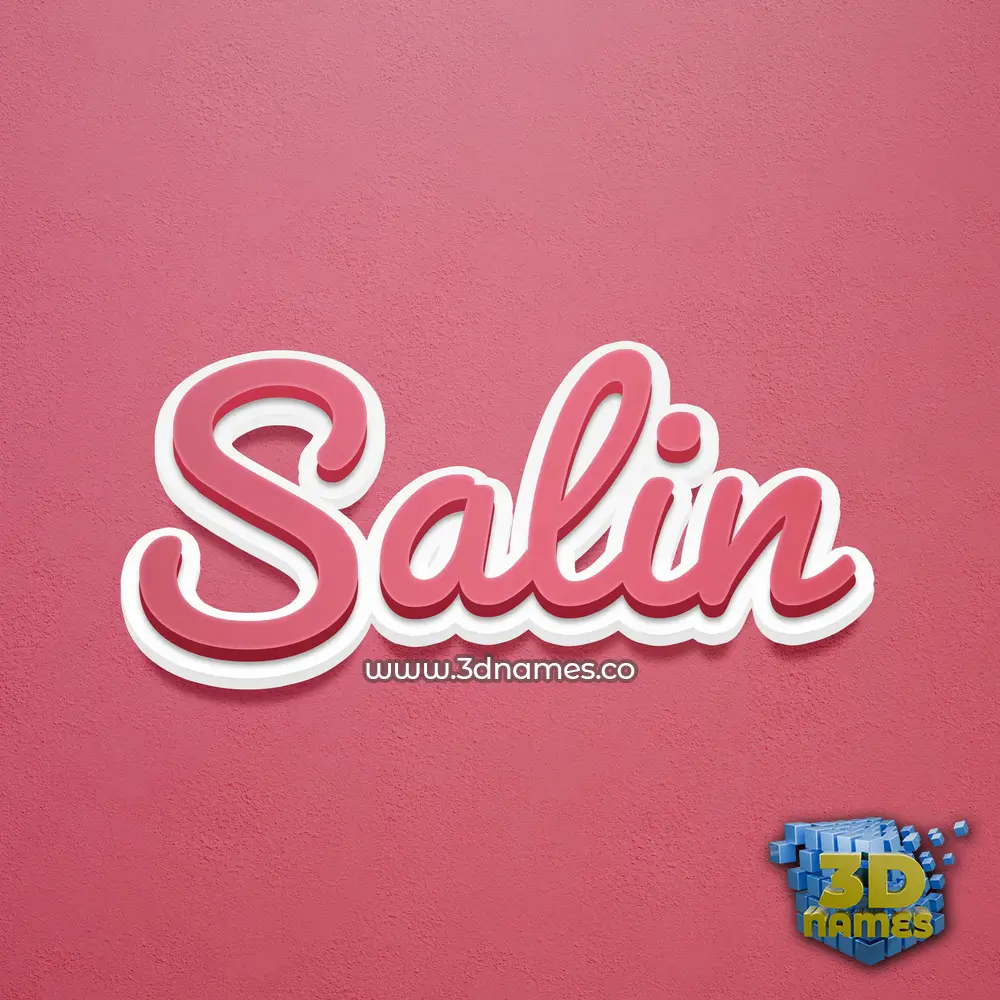 salin in Red Scribble style - 3D name wallpaper