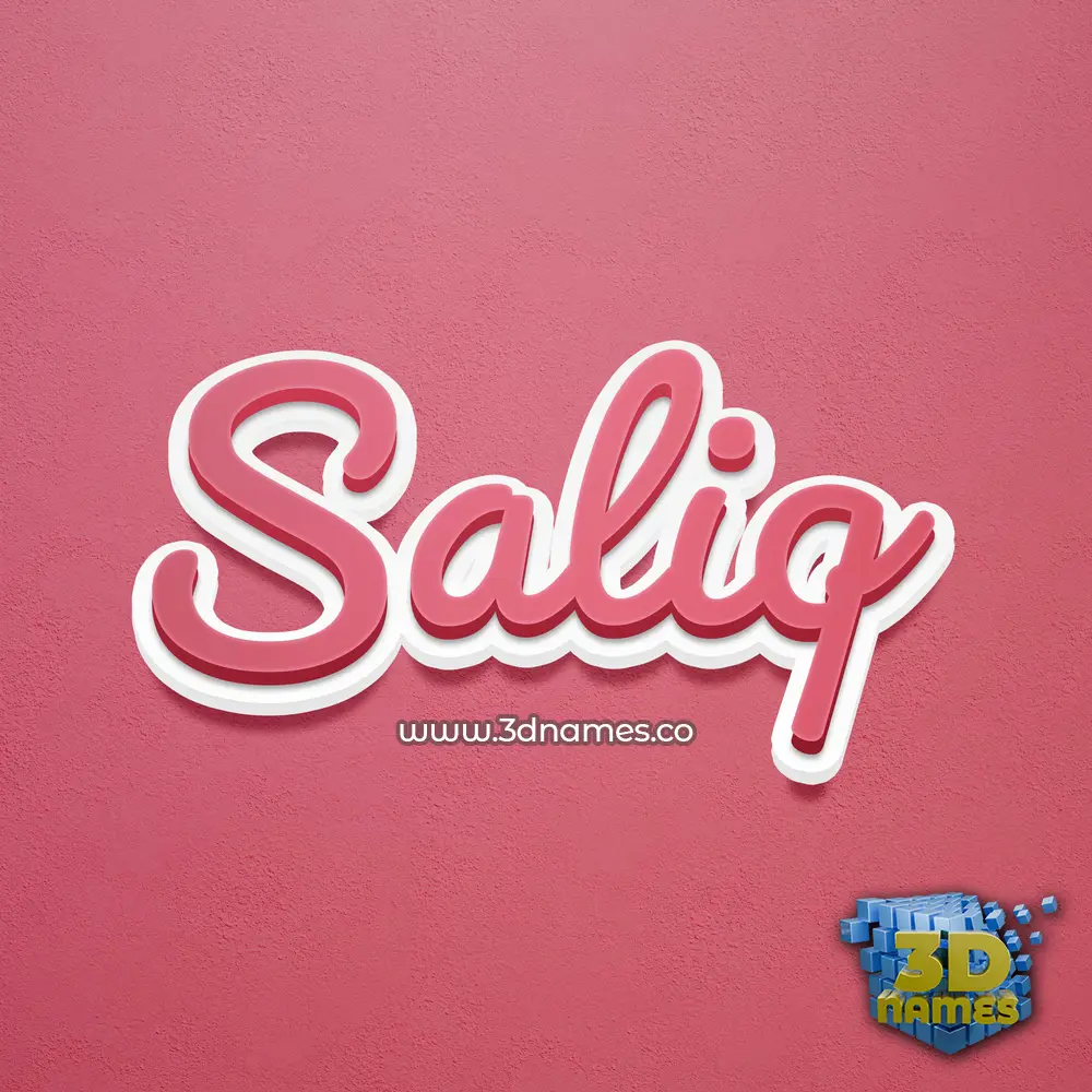 saliq in Red Scribble style - 3D name wallpaper
