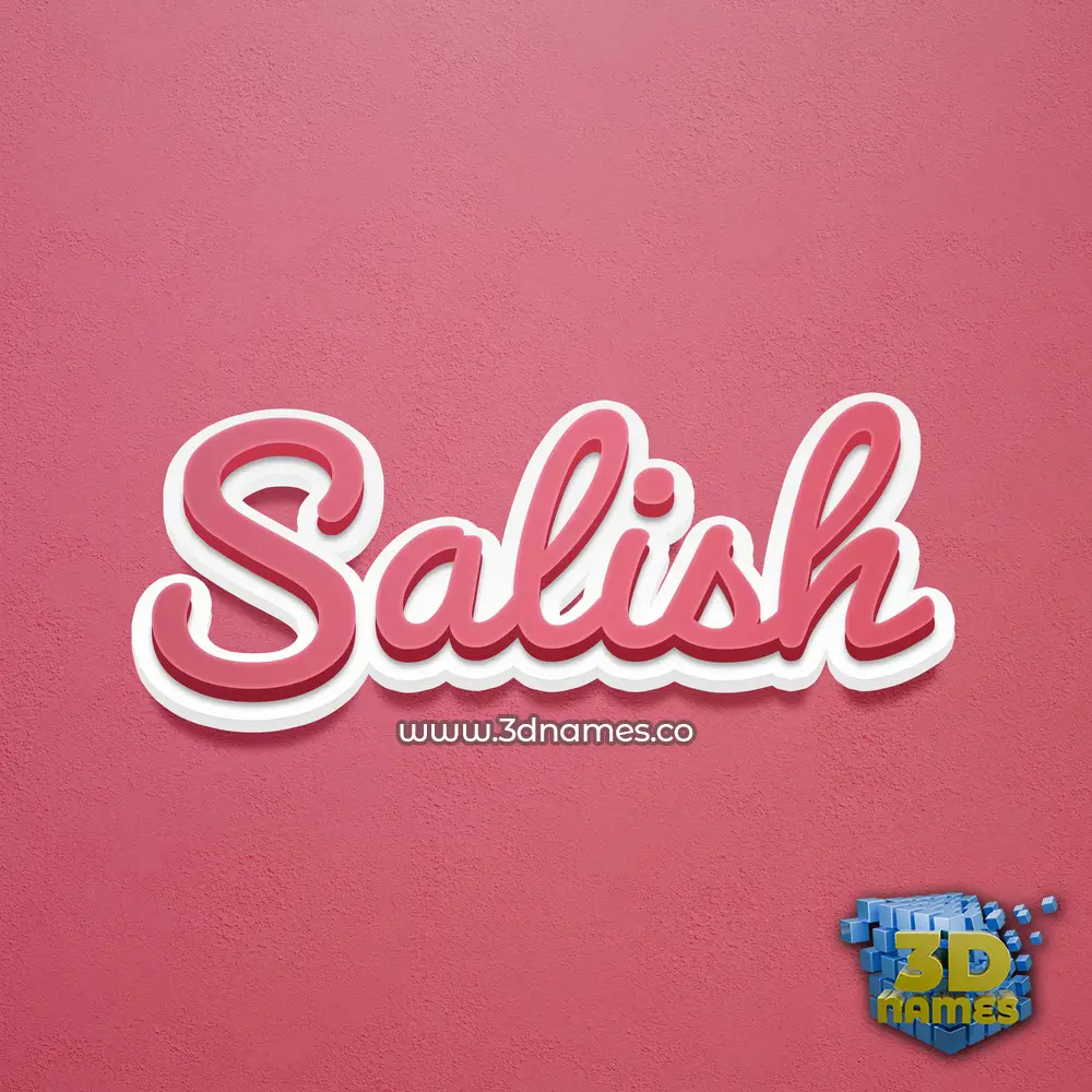 salish in Red Scribble style - 3D name wallpaper
