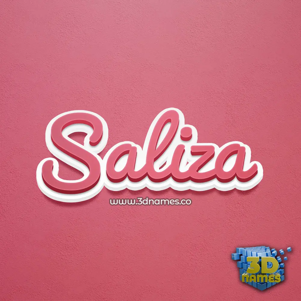 saliza in Red Scribble style - 3D name wallpaper