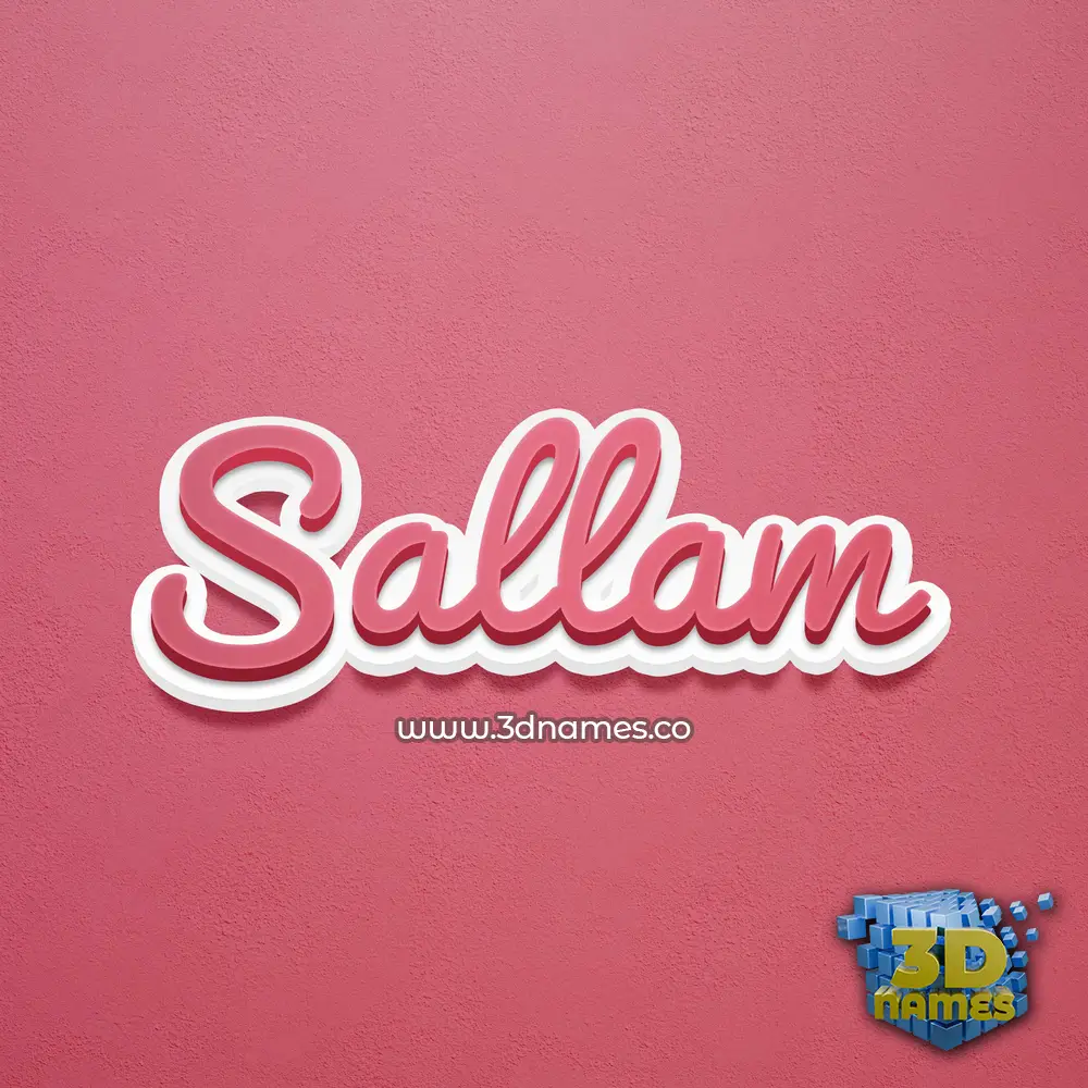 sallam in Red Scribble style - 3D name wallpaper