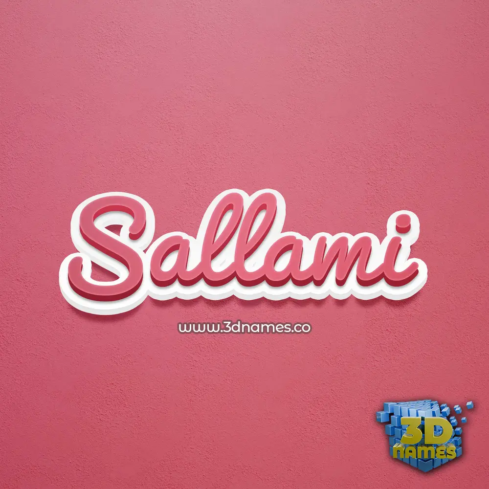 sallami in Red Scribble style - 3D name wallpaper