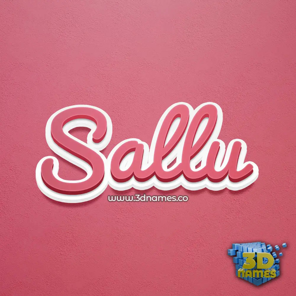 sallu in Red Scribble style - 3D name wallpaper