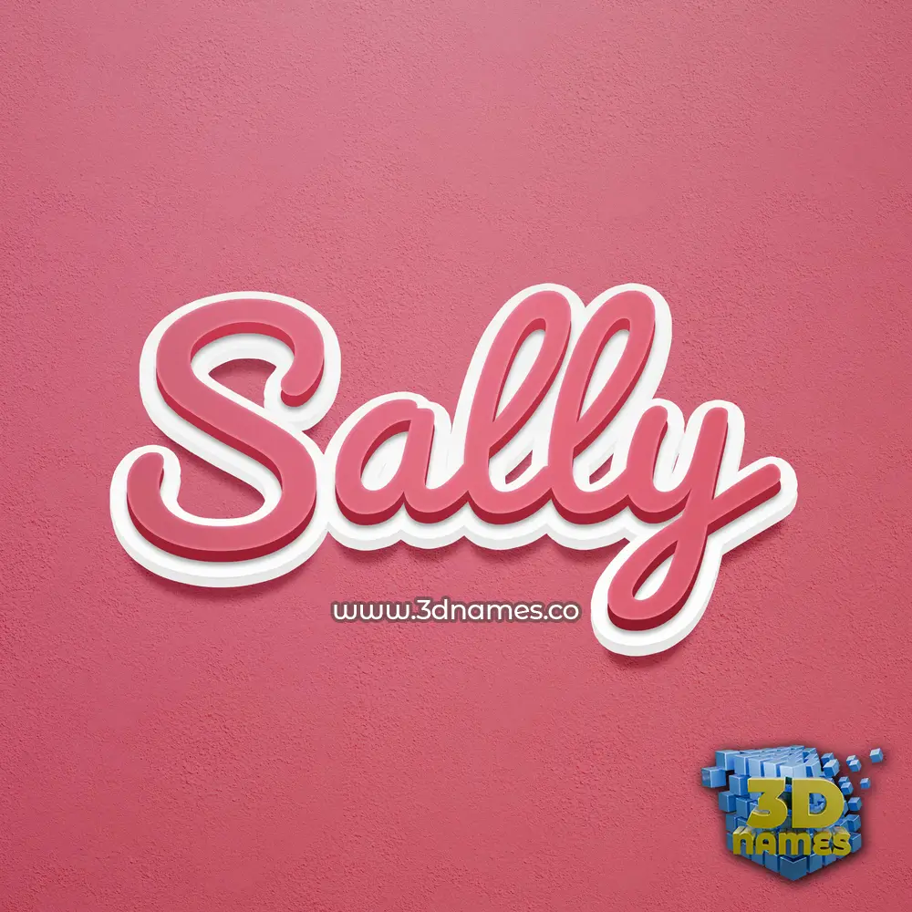 sally in Red Scribble style - 3D name wallpaper