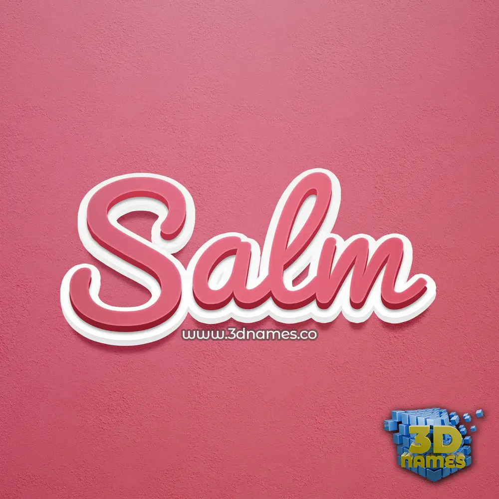 salm in Red Scribble style - 3D name wallpaper