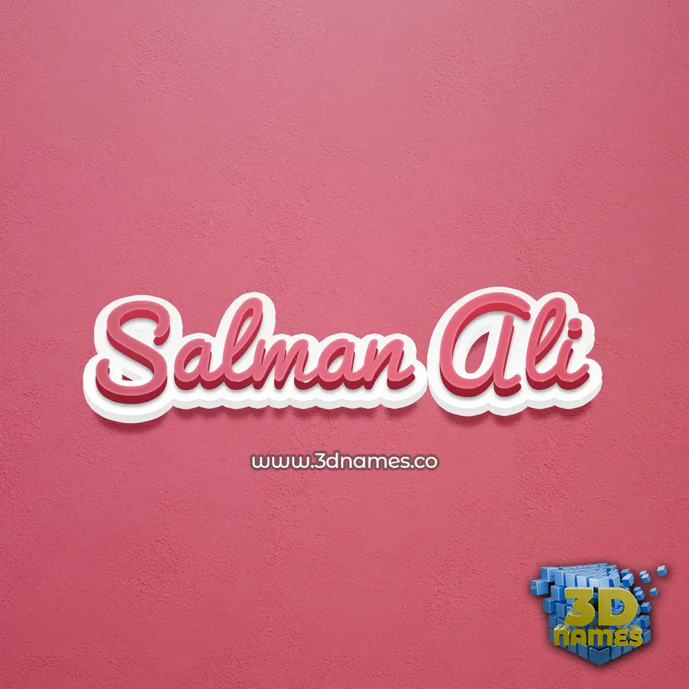 salman ali in Red Scribble style - 3D name wallpaper