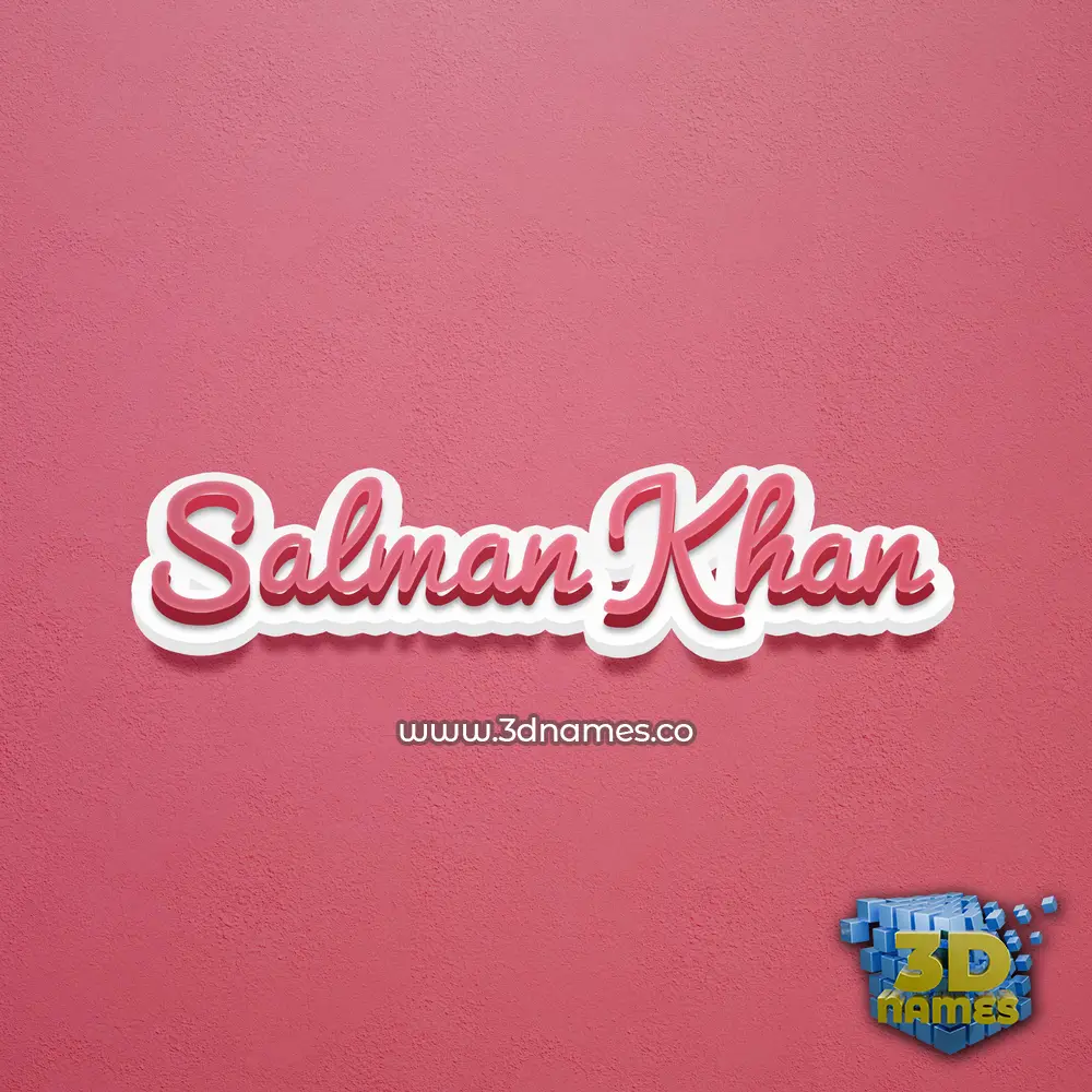 salman khan in Red Scribble style - 3D name wallpaper