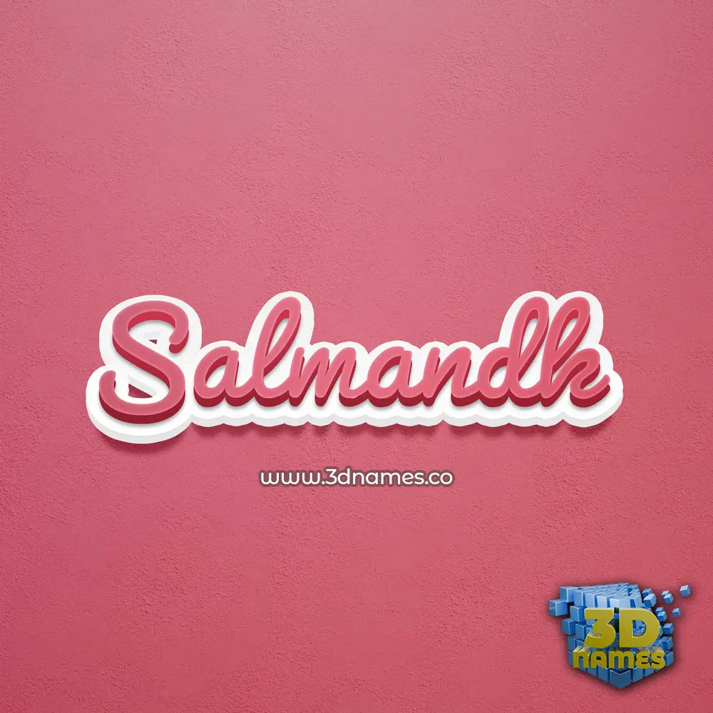 salmandk in Red Scribble style - 3D name wallpaper