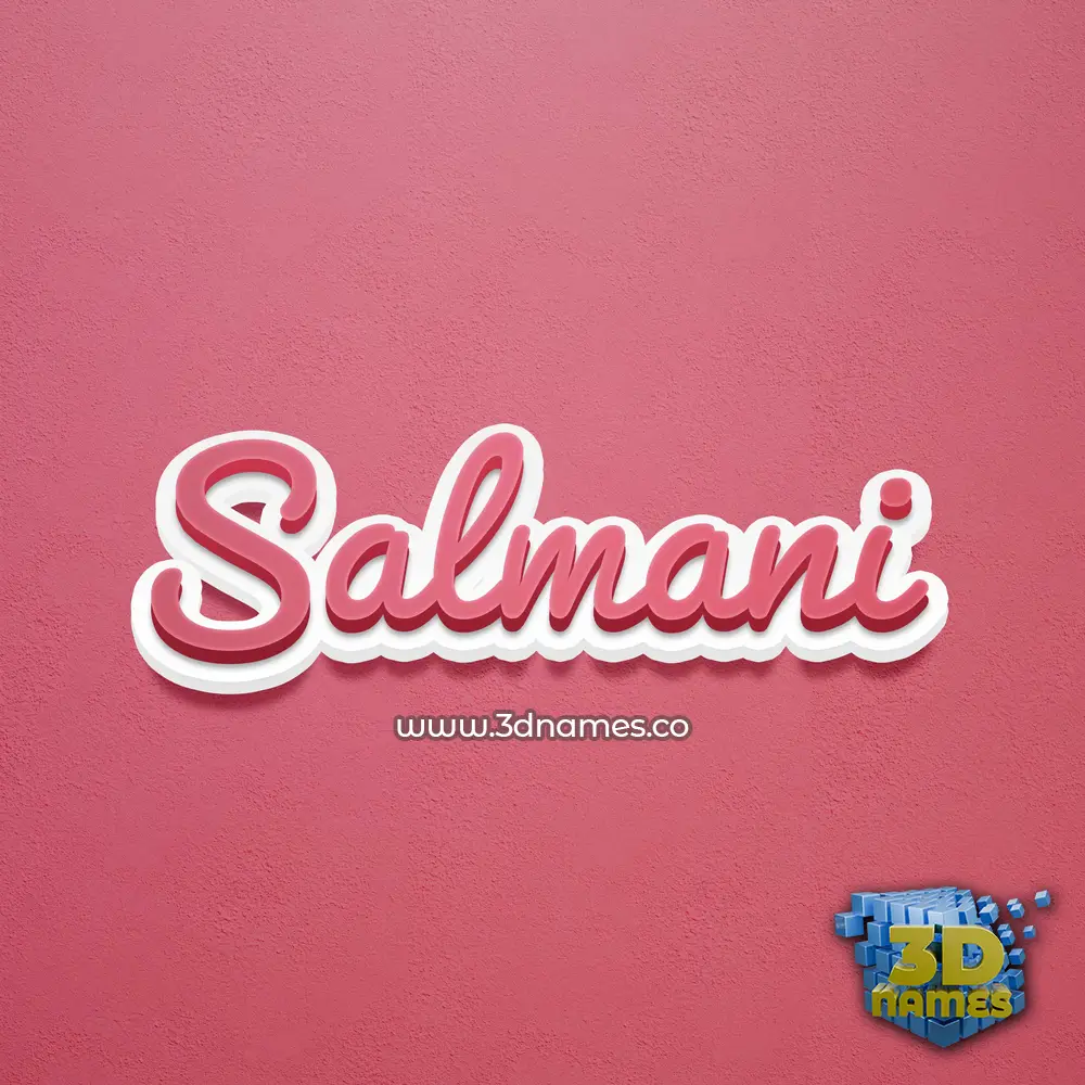 salmani in Red Scribble style - 3D name wallpaper