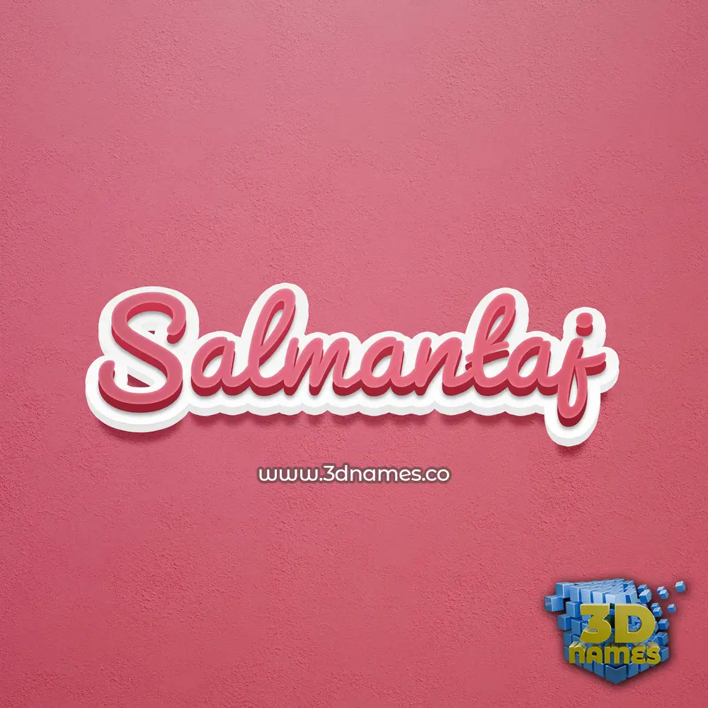 salmantaj in Red Scribble style - 3D name wallpaper