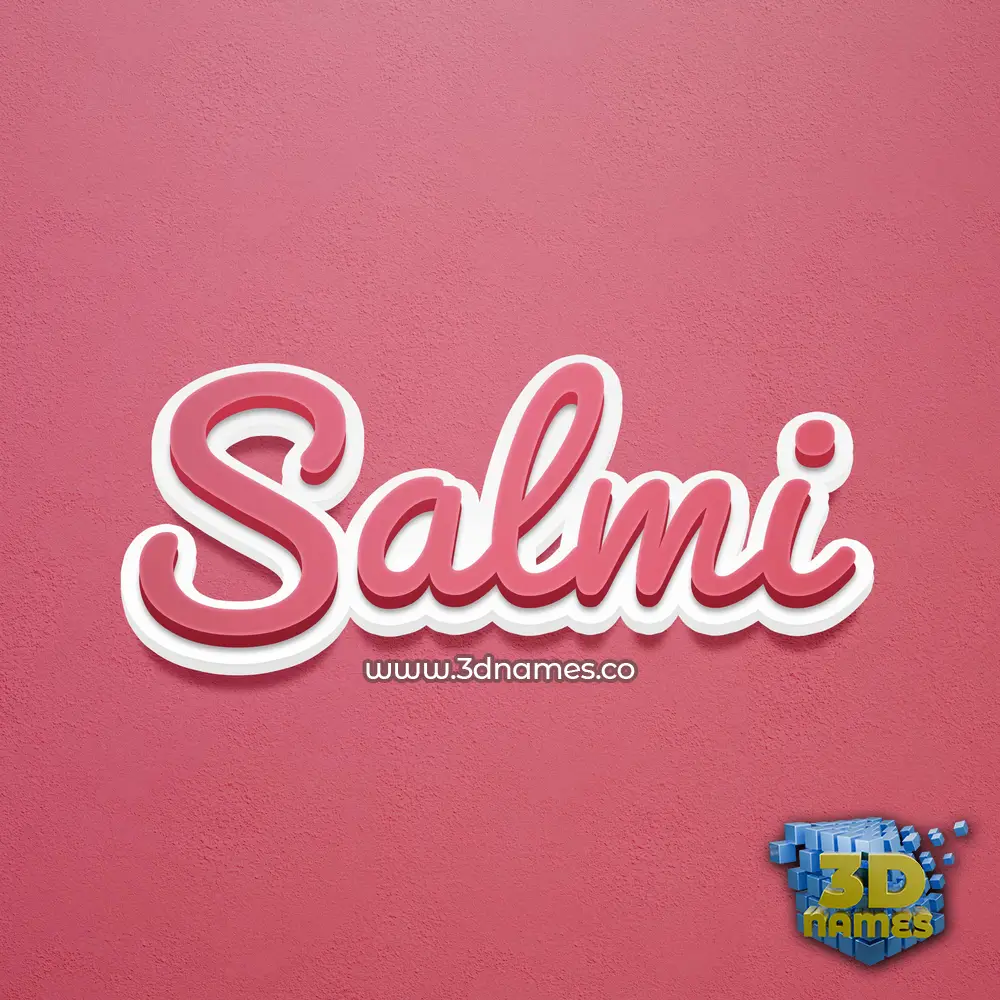 salmi in Red Scribble style - 3D name wallpaper