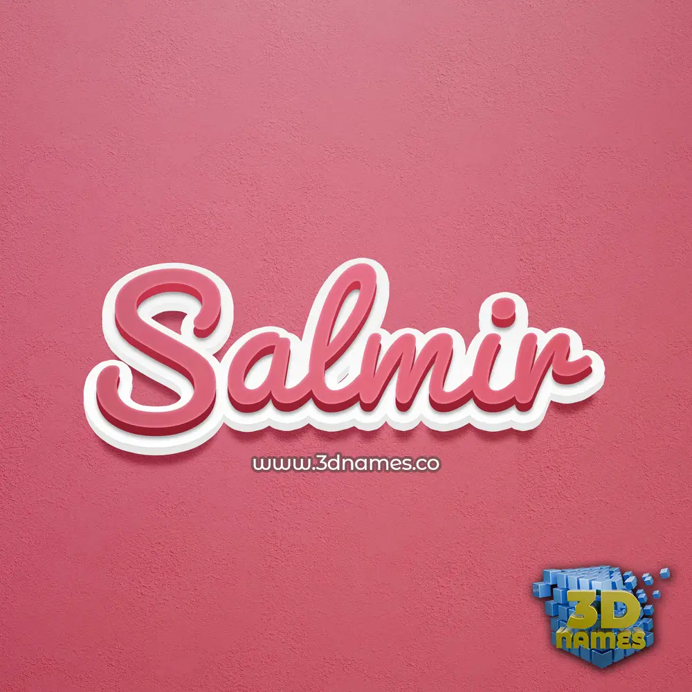 salmir in Red Scribble style - 3D name wallpaper