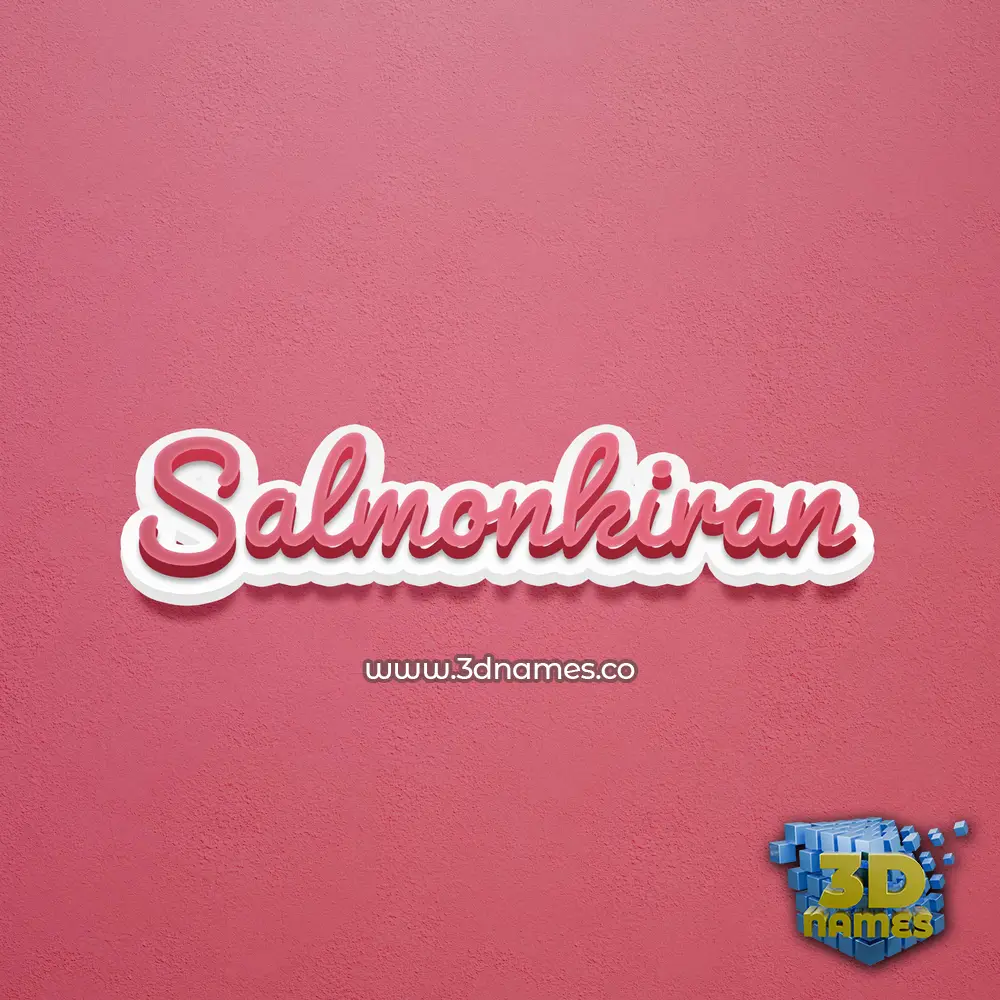 salmonkiran in Red Scribble style - 3D name wallpaper
