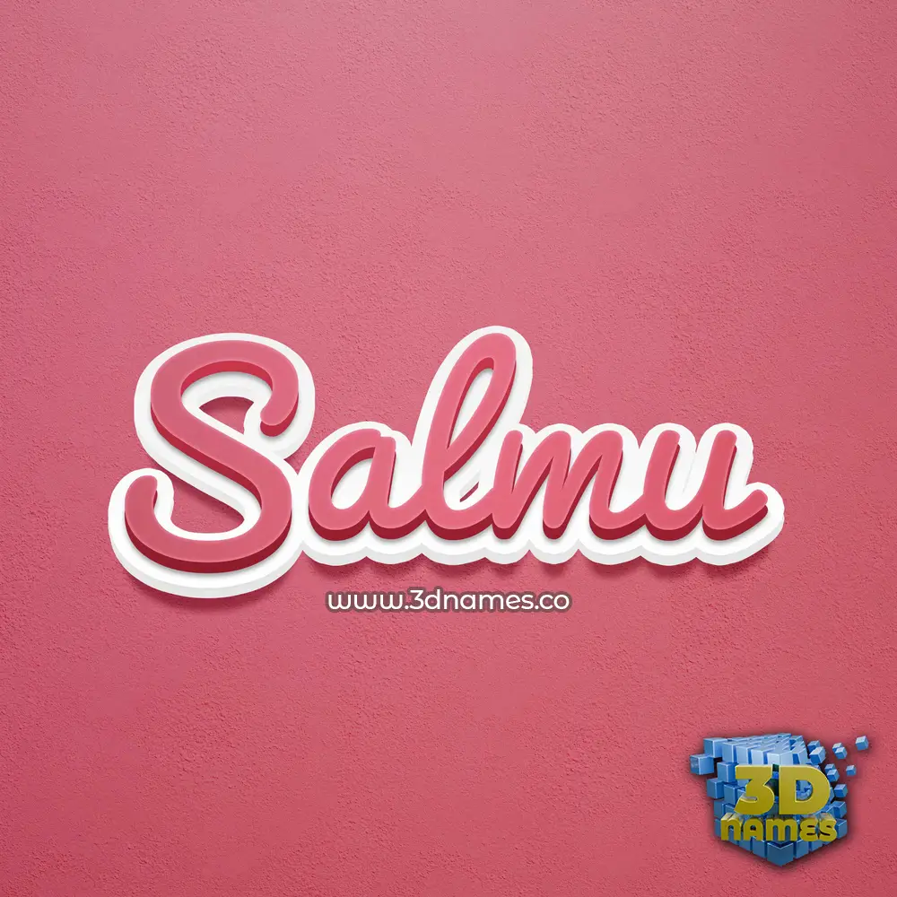 salmu in Red Scribble style - 3D name wallpaper