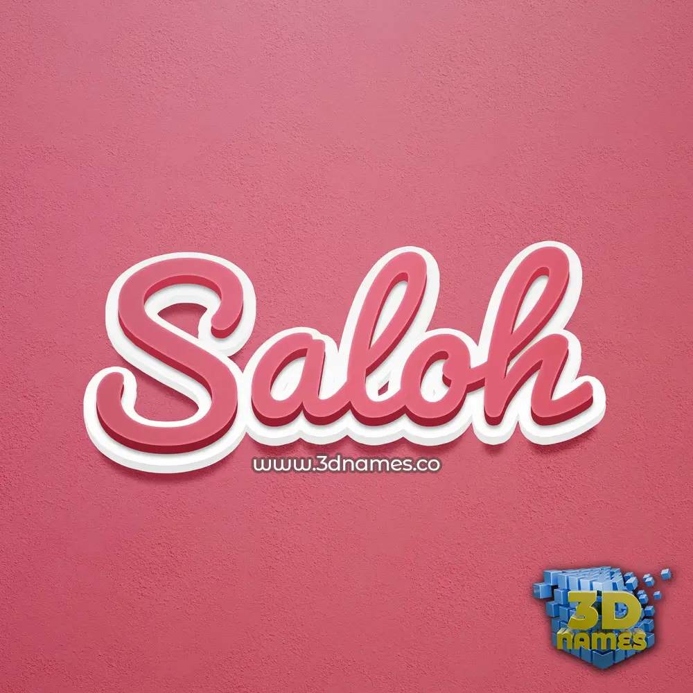 saloh in Red Scribble style - 3D name wallpaper